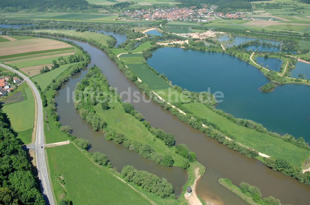 Luftaufnahme Dippach - Flussverlauf des Main in Bayern