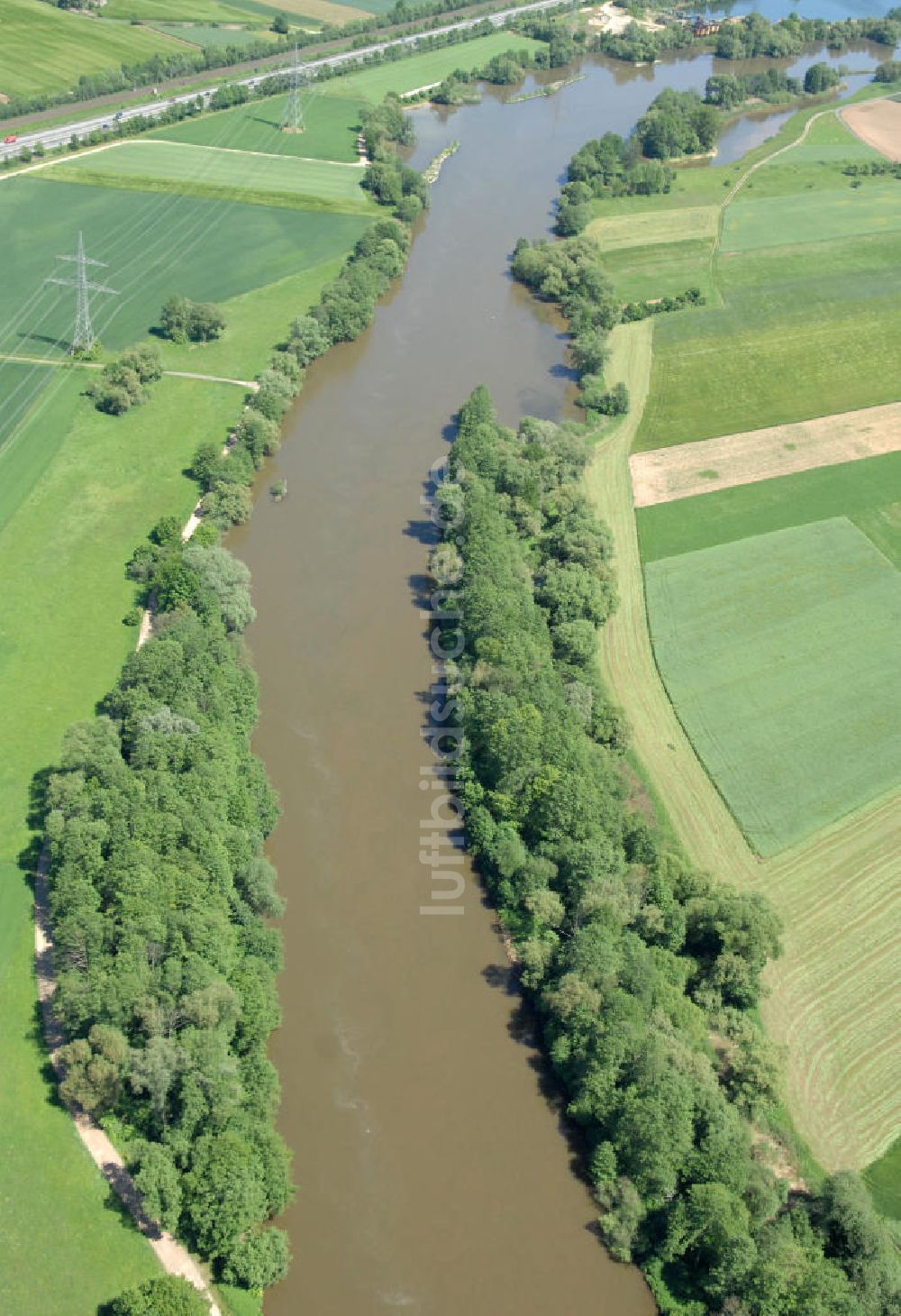 Luftbild Eltmann - Flussverlauf des Main in Bayern