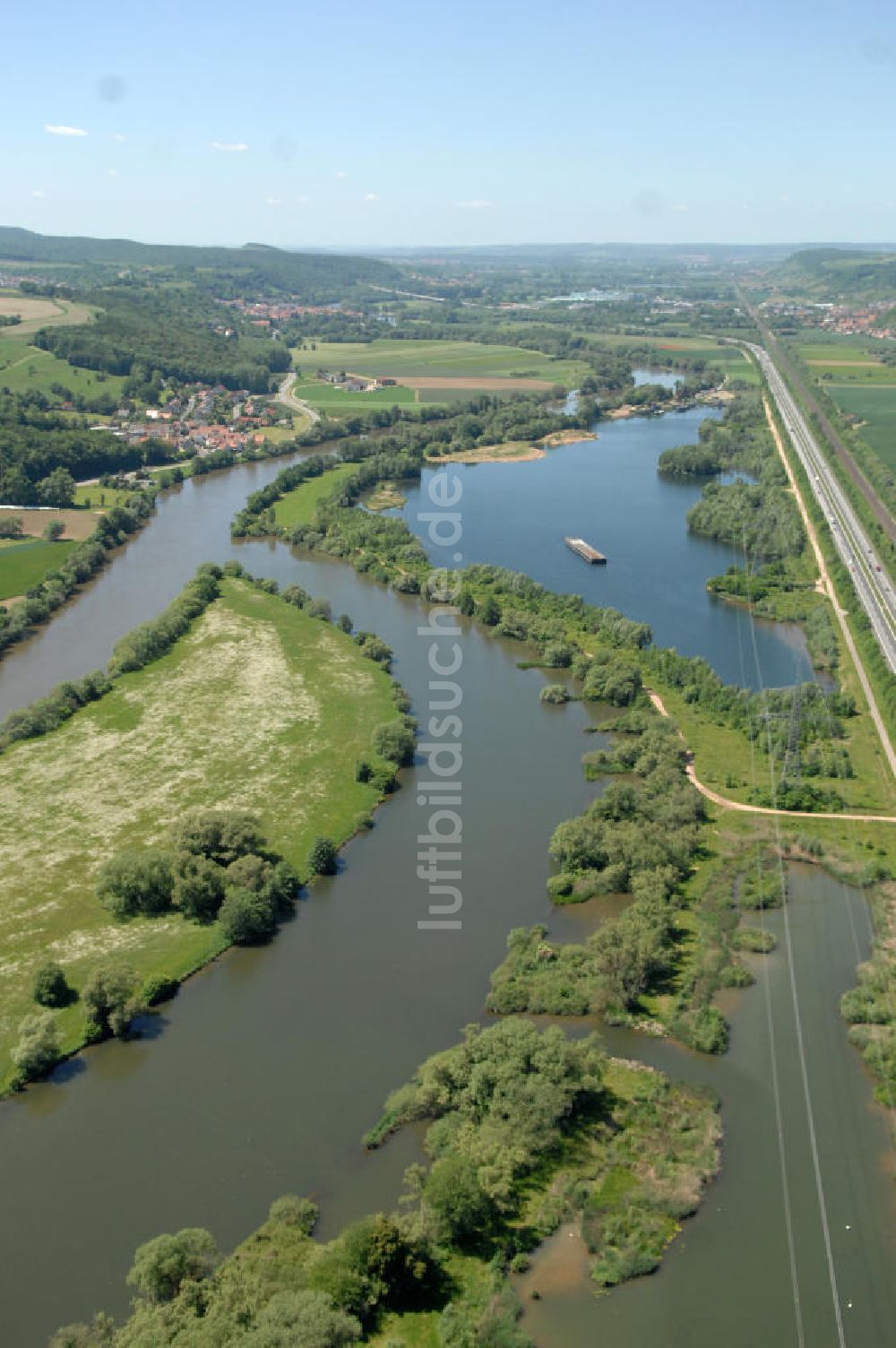 Luftbild Eschenbach - Flussverlauf des Main in Bayern