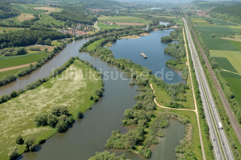 Luftaufnahme Eschenbach - Flussverlauf des Main in Bayern