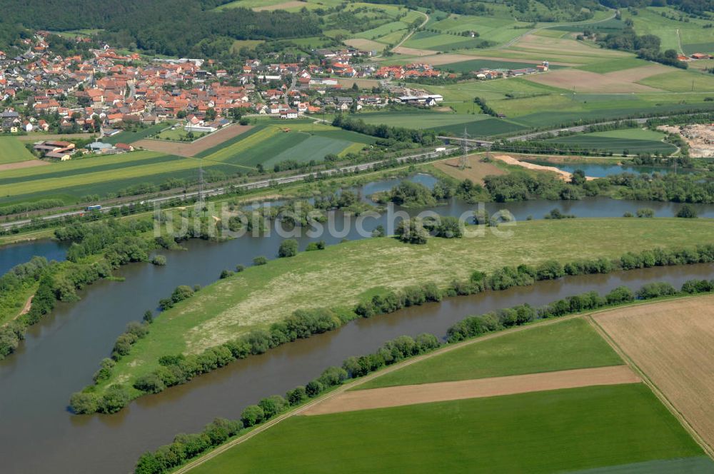 Luftbild Eschenbach - Flussverlauf des Main in Bayern