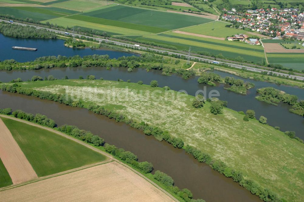 Eschenbach aus der Vogelperspektive: Flussverlauf des Main in Bayern