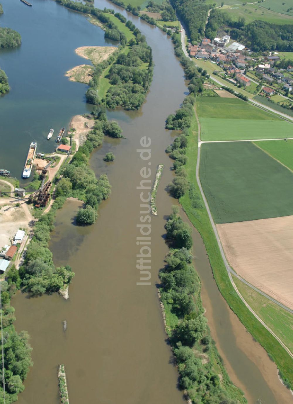 Luftaufnahme Eschenbach - Flussverlauf des Main in Bayern