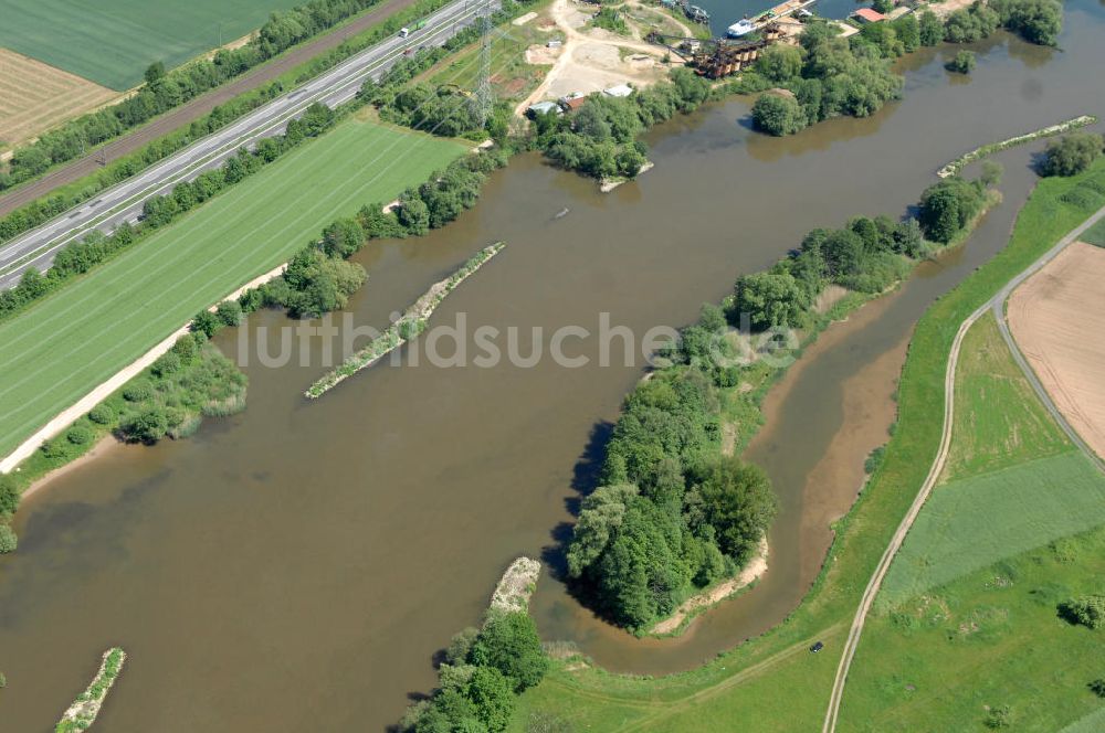 Luftbild Eschenbach - Flussverlauf des Main in Bayern