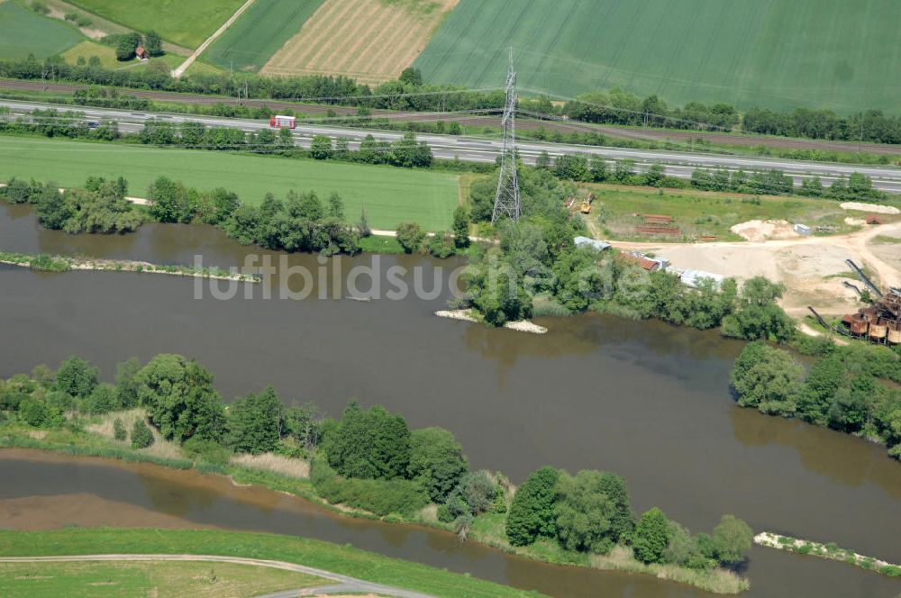 Eschenbach von oben - Flussverlauf des Main in Bayern