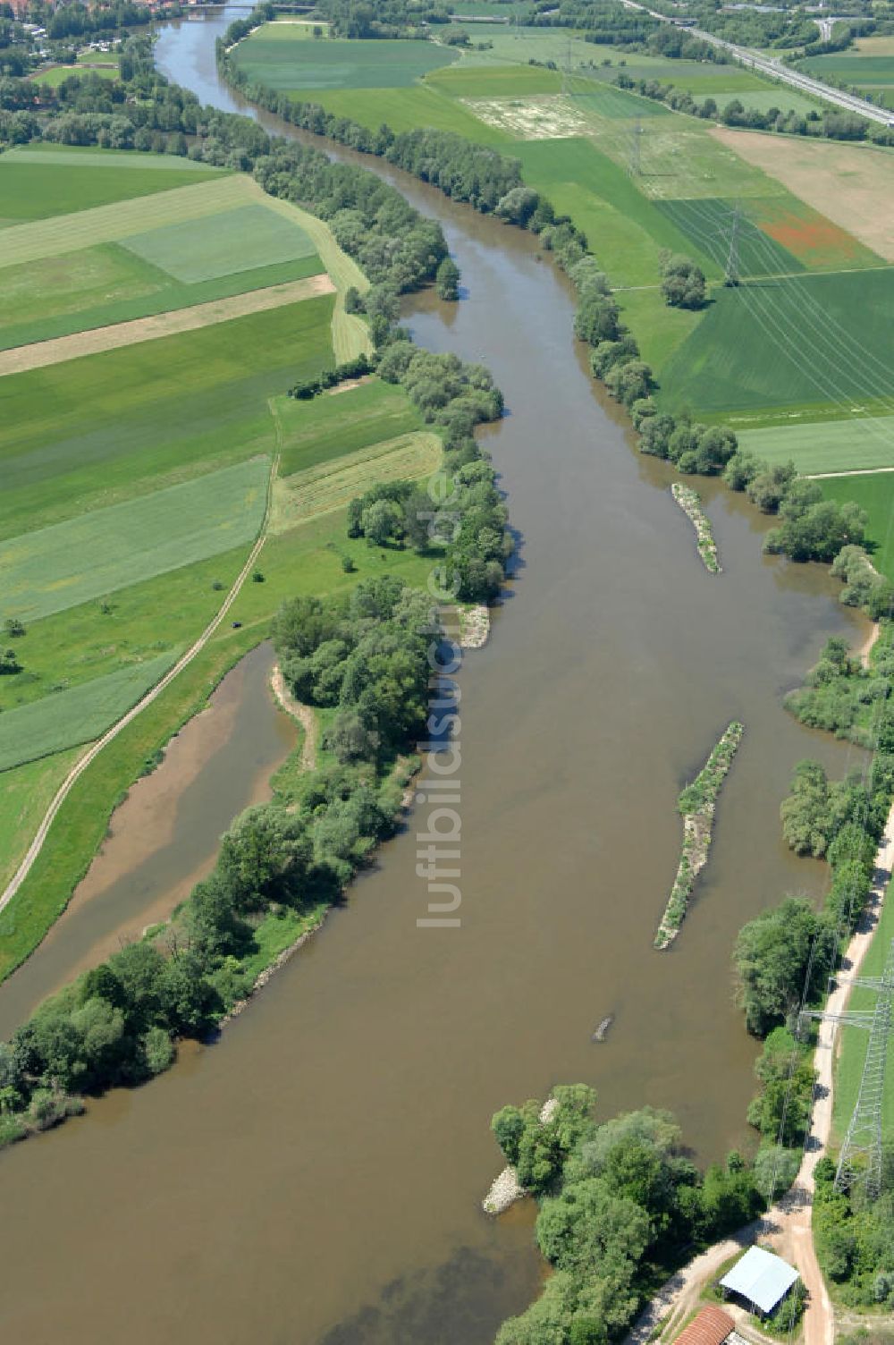 Luftbild Eschenbach - Flussverlauf des Main in Bayern