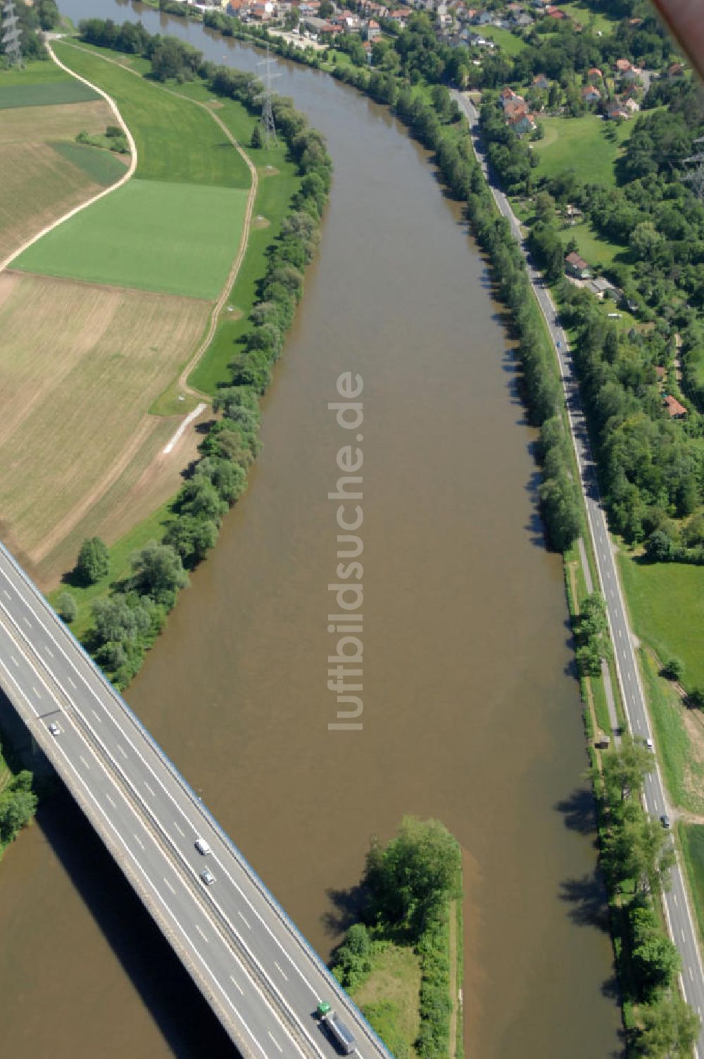 Luftbild Limbach - Flussverlauf des Main in Bayern