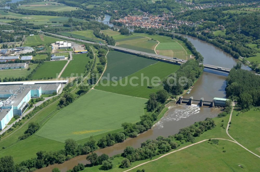 Luftaufnahme Limbach - Flussverlauf des Main in Bayern