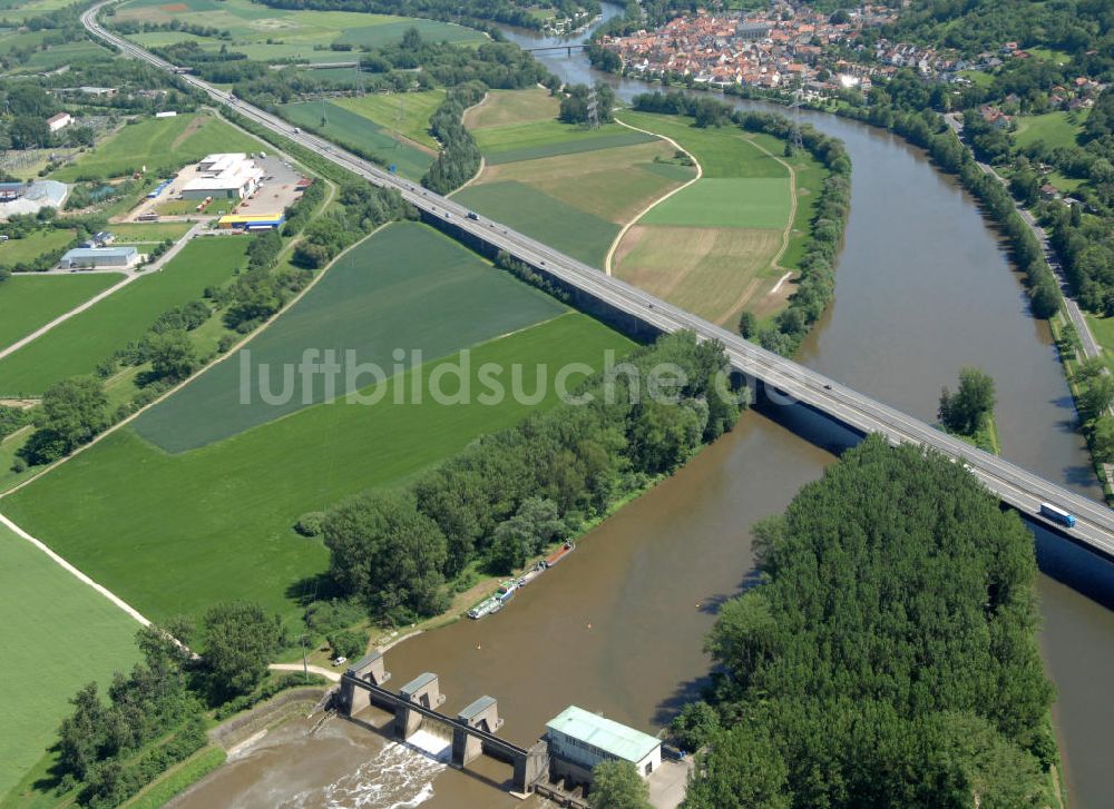 Limbach aus der Vogelperspektive: Flussverlauf des Main in Bayern