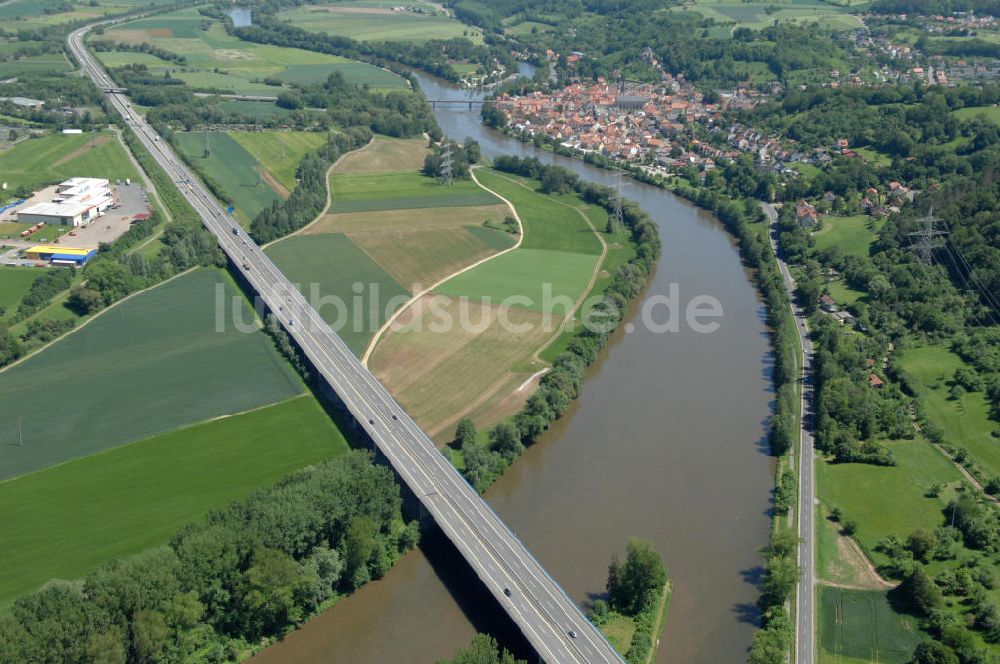 Luftbild Limbach - Flussverlauf des Main in Bayern