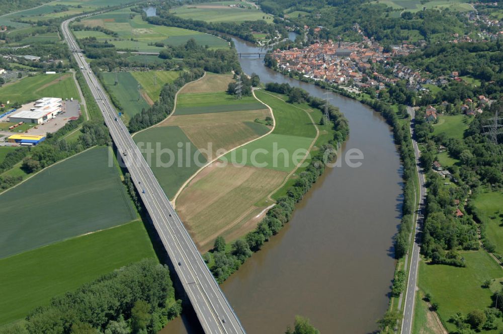 Luftaufnahme Limbach - Flussverlauf des Main in Bayern