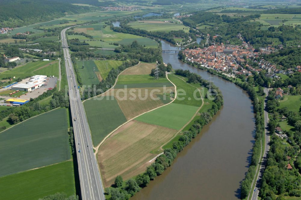 Limbach von oben - Flussverlauf des Main in Bayern