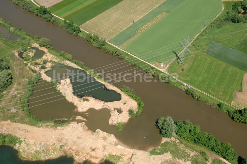 Luftaufnahme Staffelbach - Flussverlauf des Main in Bayern