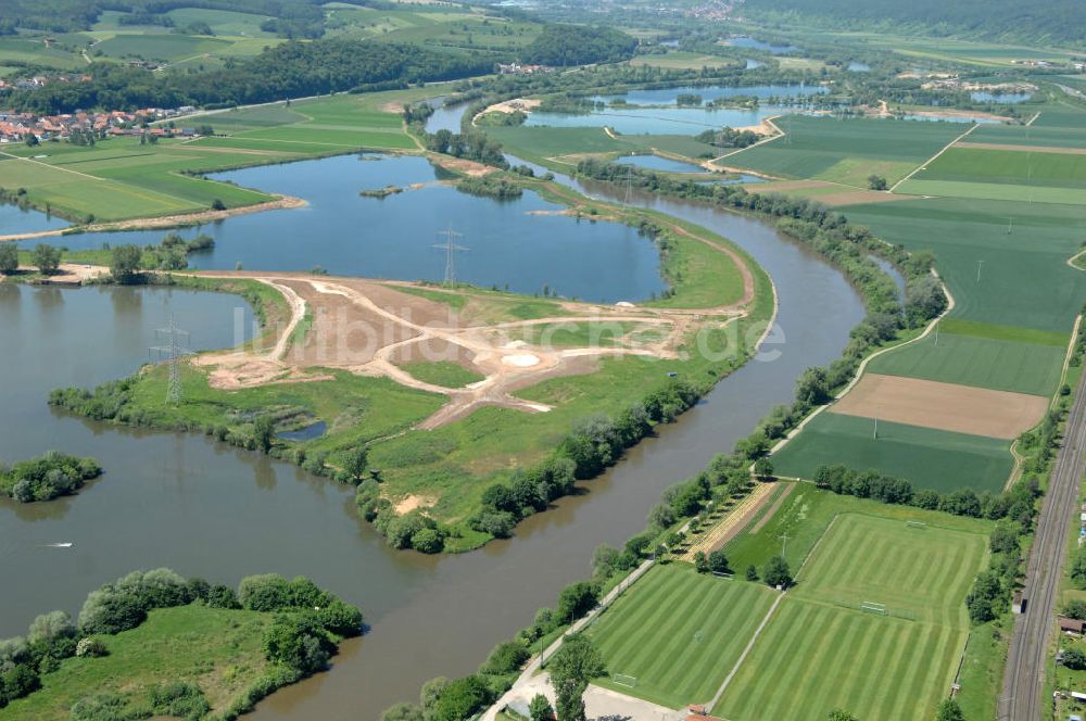 Staffelbach aus der Vogelperspektive: Flussverlauf des Main in Bayern