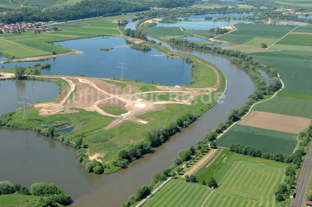 Luftbild Staffelbach - Flussverlauf des Main in Bayern