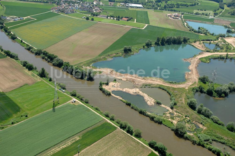 Luftaufnahme Staffelbach - Flussverlauf des Main in Bayern