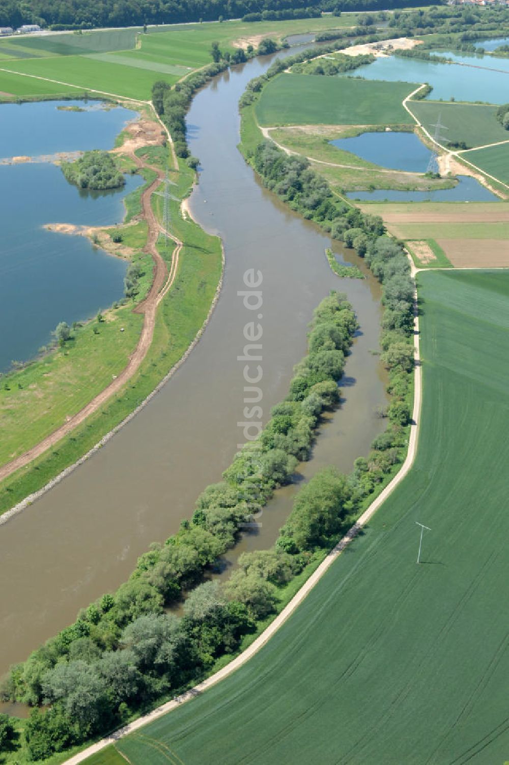 Luftbild Staffelbach - Flussverlauf des Main in Bayern