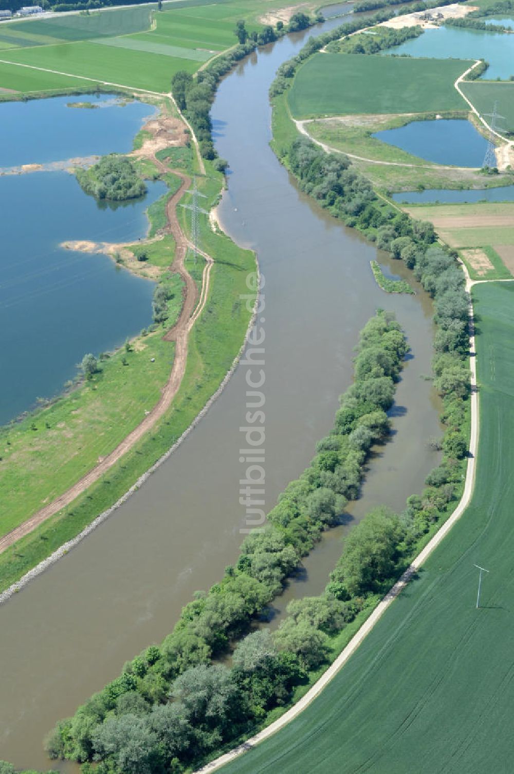 Luftbild Staffelbach - Flussverlauf des Main in Bayern