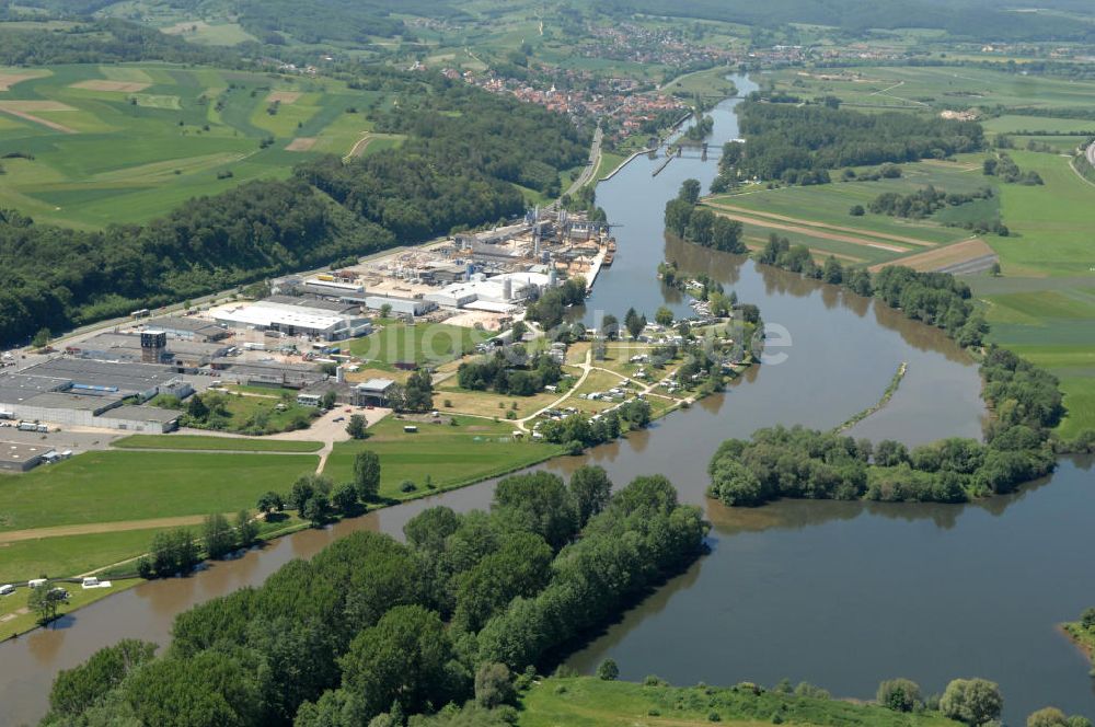 Trosdorf von oben - Flussverlauf des Main in Bayern