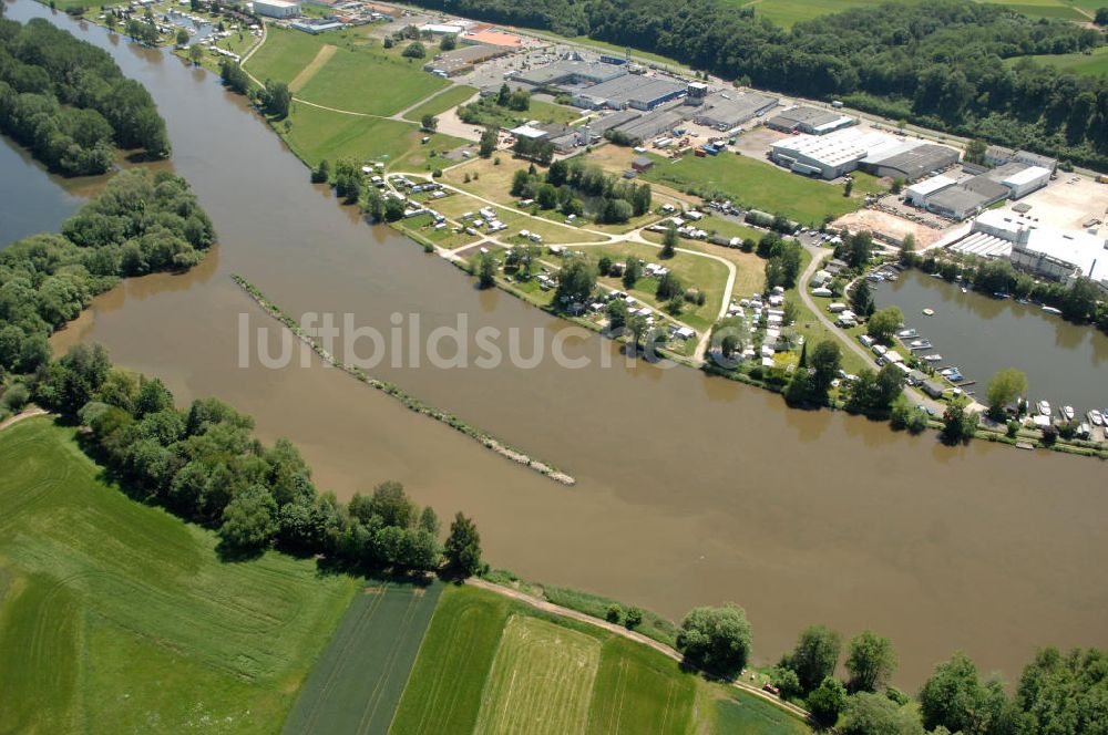 Trosdorf von oben - Flussverlauf des Main in Bayern