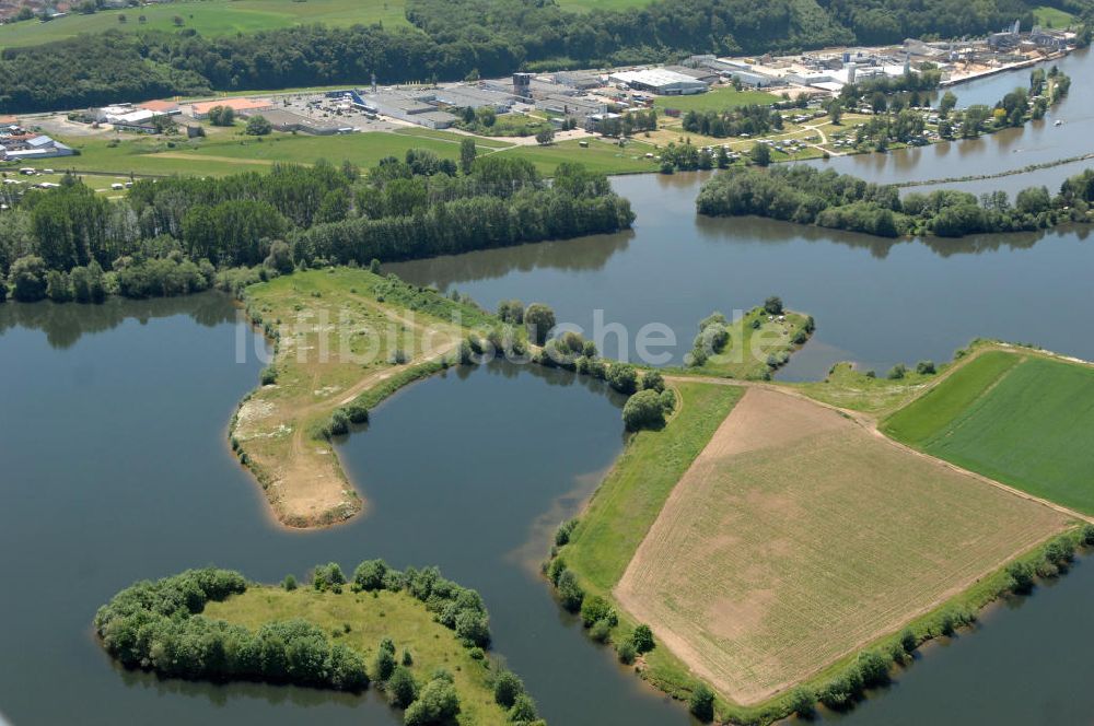 Trosdorf von oben - Flussverlauf des Main in Bayern