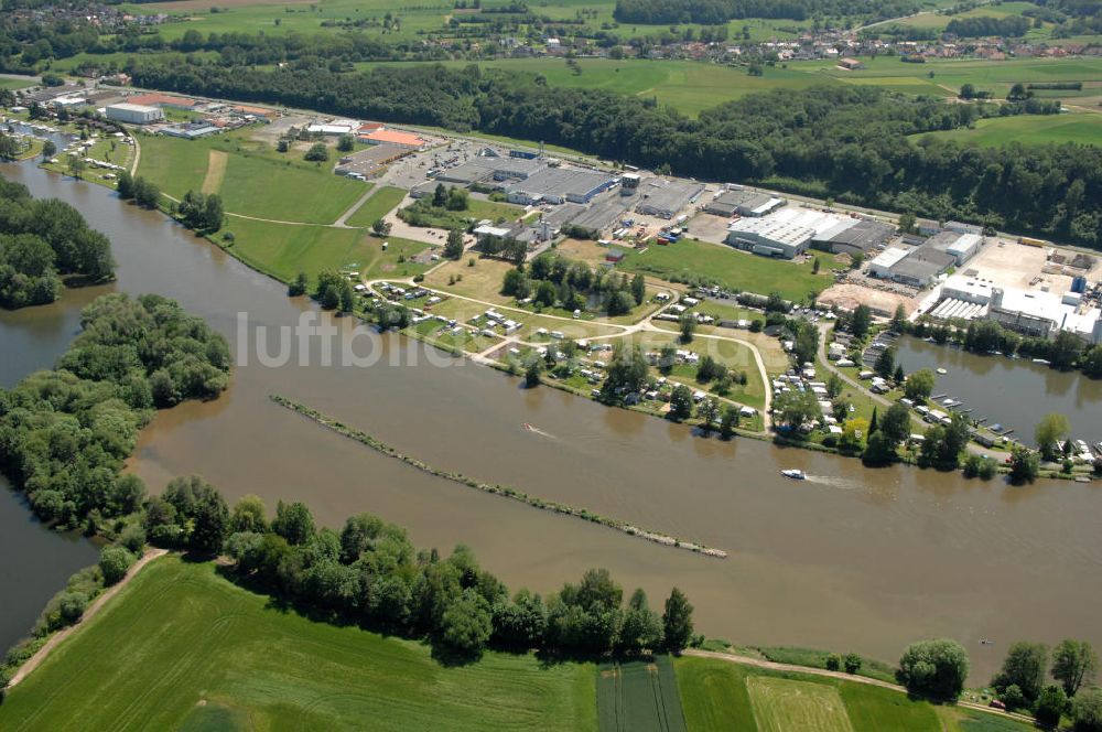 Luftbild Trosdorf - Flussverlauf des Main in Bayern