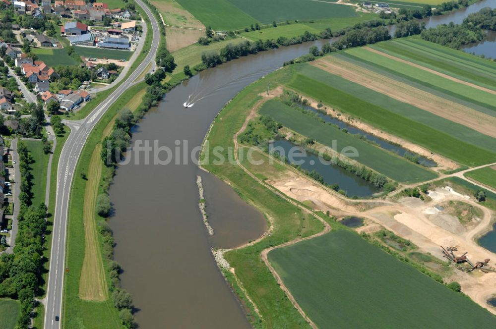 Trunstadt aus der Vogelperspektive: Flussverlauf des Main in Bayern