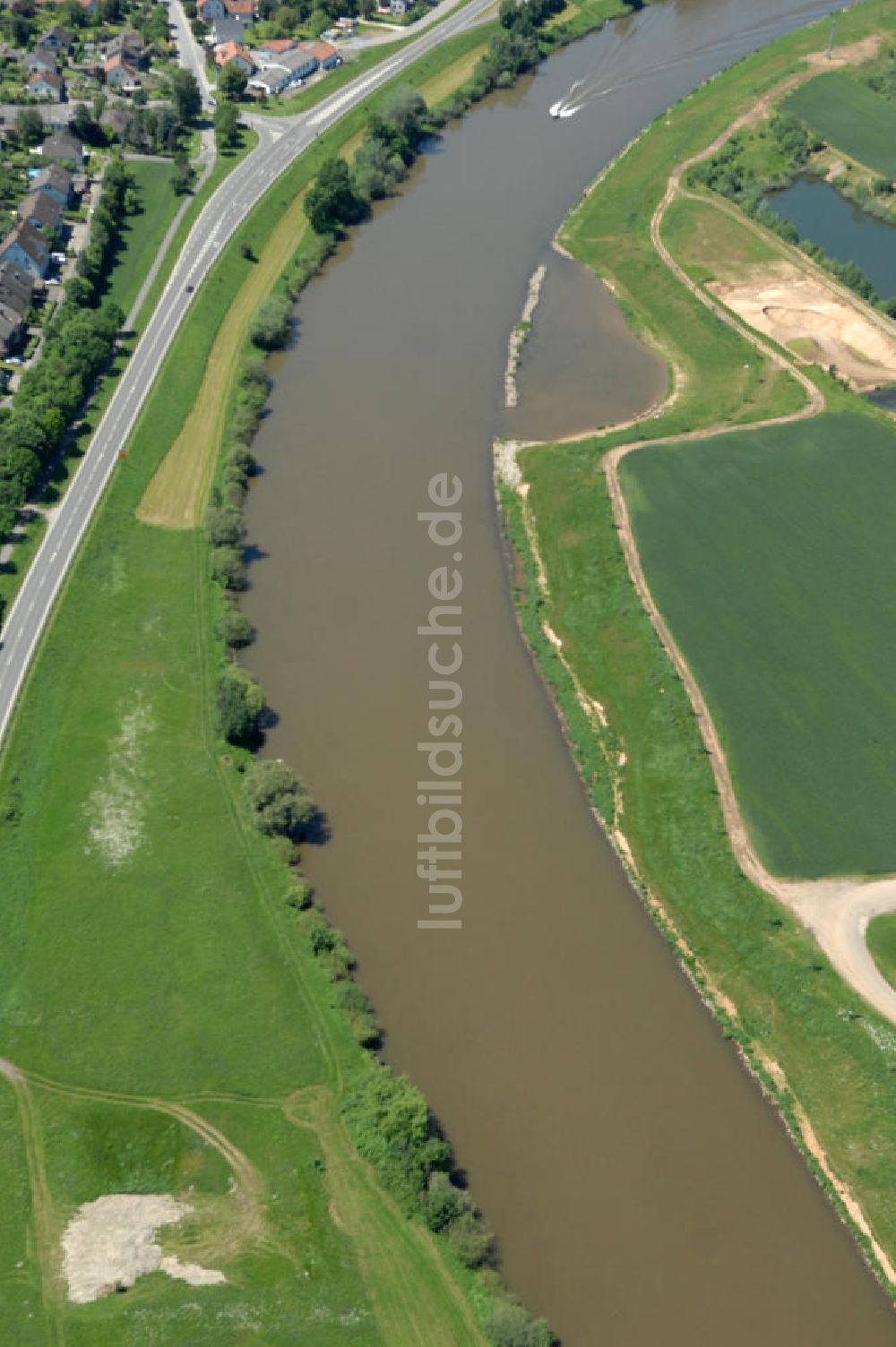 Luftbild Trunstadt - Flussverlauf des Main in Bayern