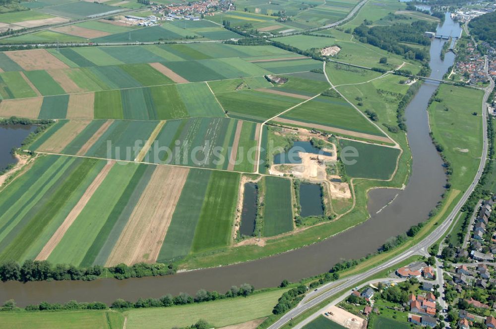 Trunstadt von oben - Flussverlauf des Main in Bayern