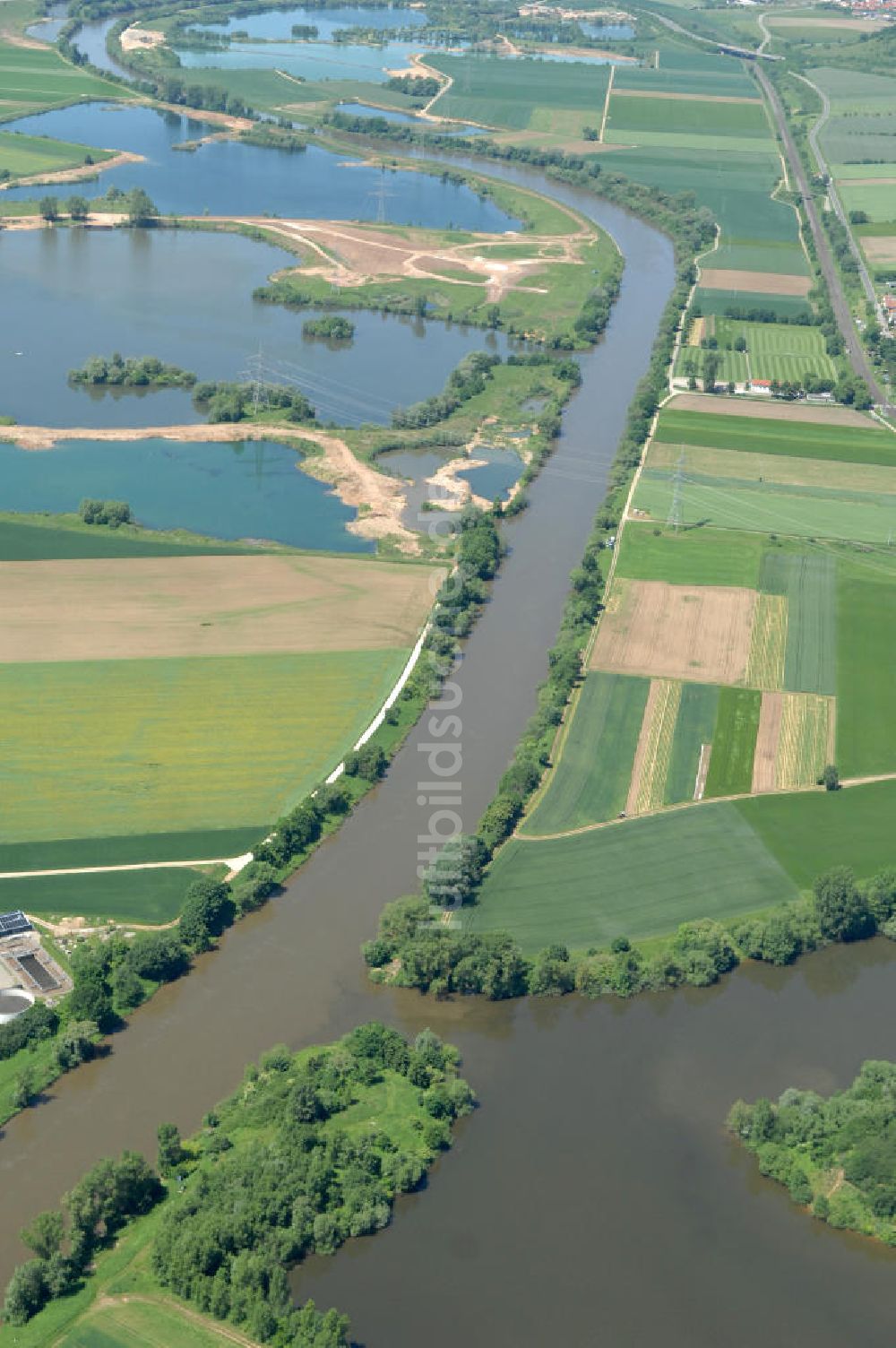 Luftbild Trunstadt - Flussverlauf des Main in Bayern