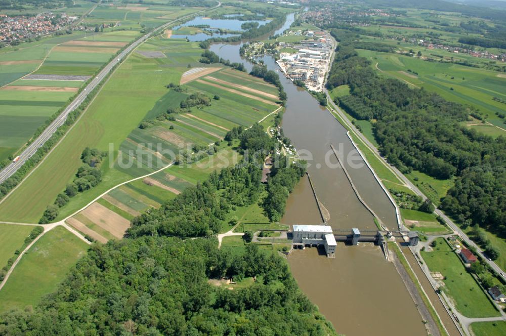 Viereth von oben - Flussverlauf des Main in Bayern