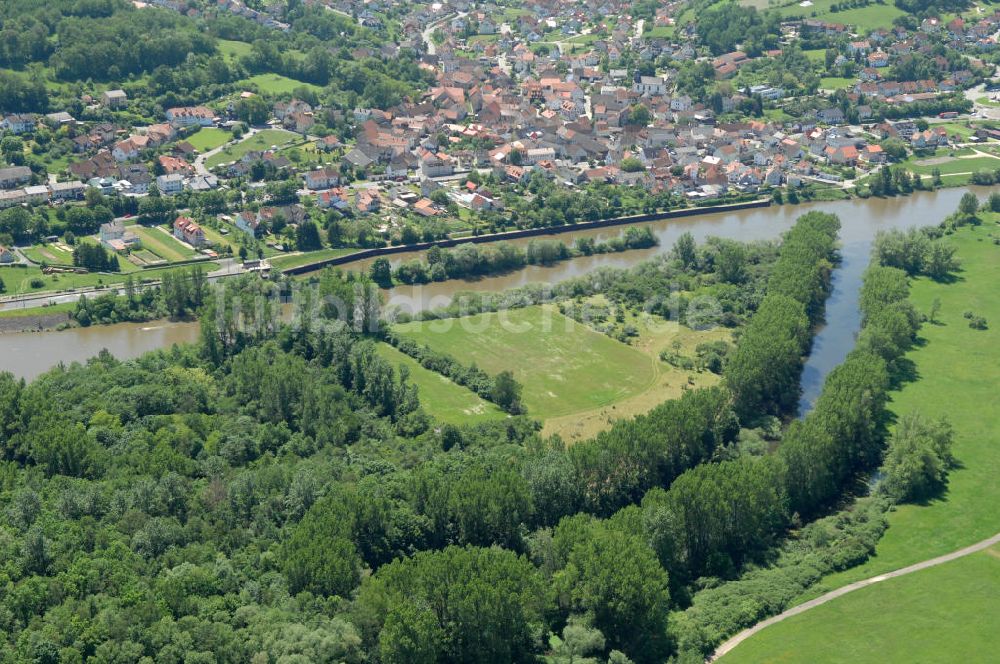 Viereth von oben - Flussverlauf des Main in Bayern