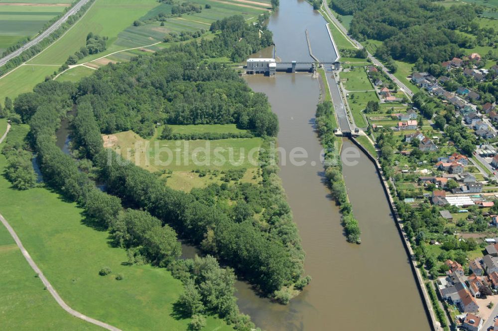 Viereth von oben - Flussverlauf des Main in Bayern