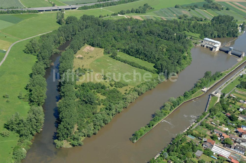 Viereth aus der Vogelperspektive: Flussverlauf des Main in Bayern