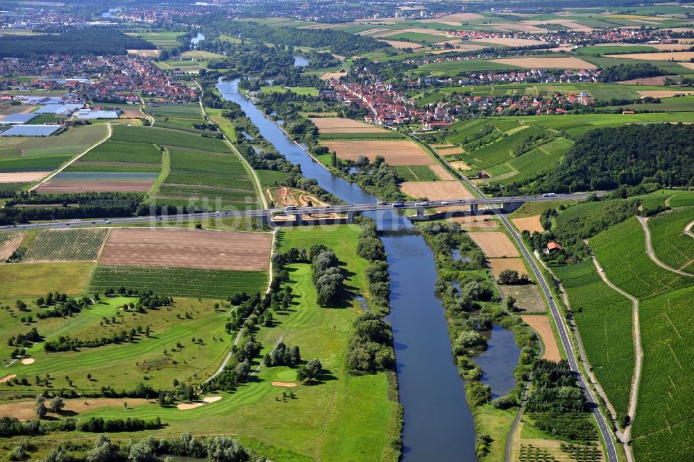 Luftbild Dettelbach - Flussverlauf des Main bei Dettelbach im Bundesland Bayern