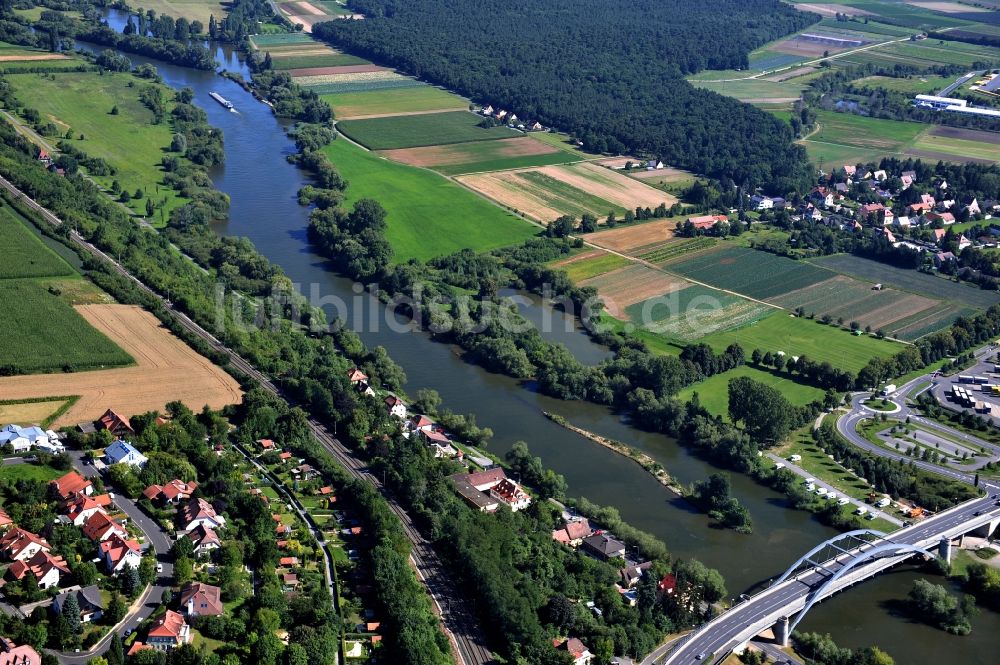 Luftbild Kitzingen - Flussverlauf des Main in Kitzingen im Bundesland Bayern