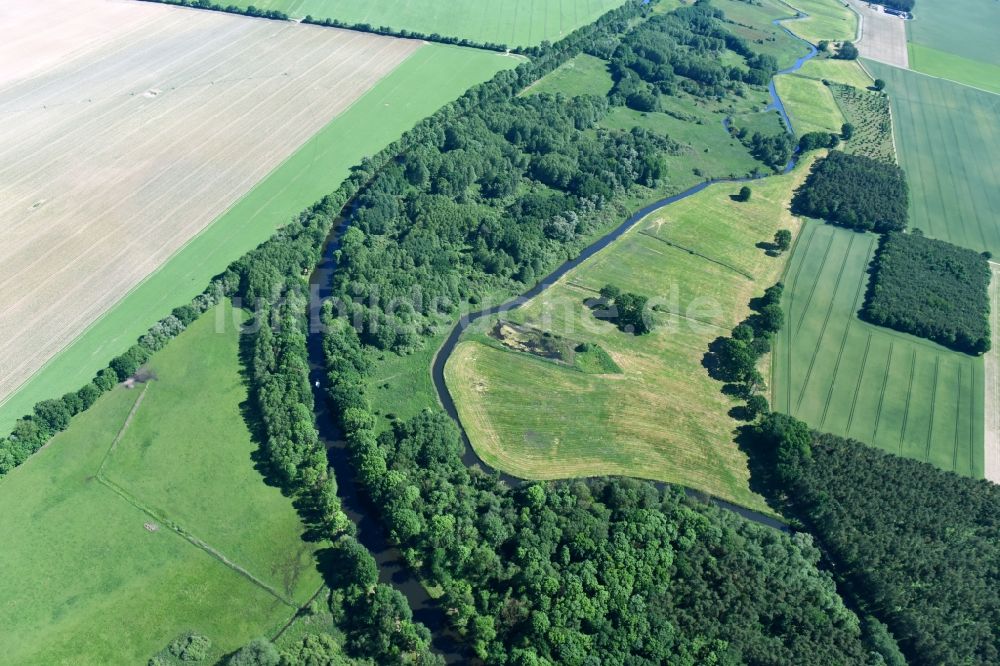 Luftbild Siggelkow - Flußverlauf der Müritz-Elde und dem Fluss Alte Elde in der Gemeinde Siggelkow im Bundesland Mecklenburg-Vorpommern, Deutschland