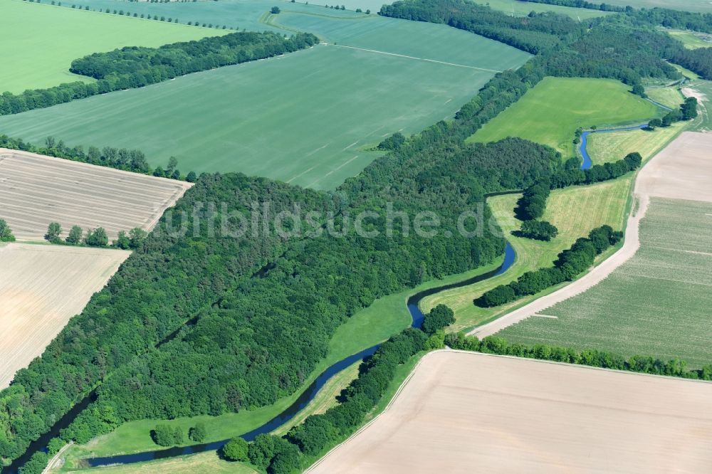 Luftbild Siggelkow - Flußverlauf der Müritz-Elde und dem Fluss Alte Elde in der Gemeinde Siggelkow im Bundesland Mecklenburg-Vorpommern, Deutschland