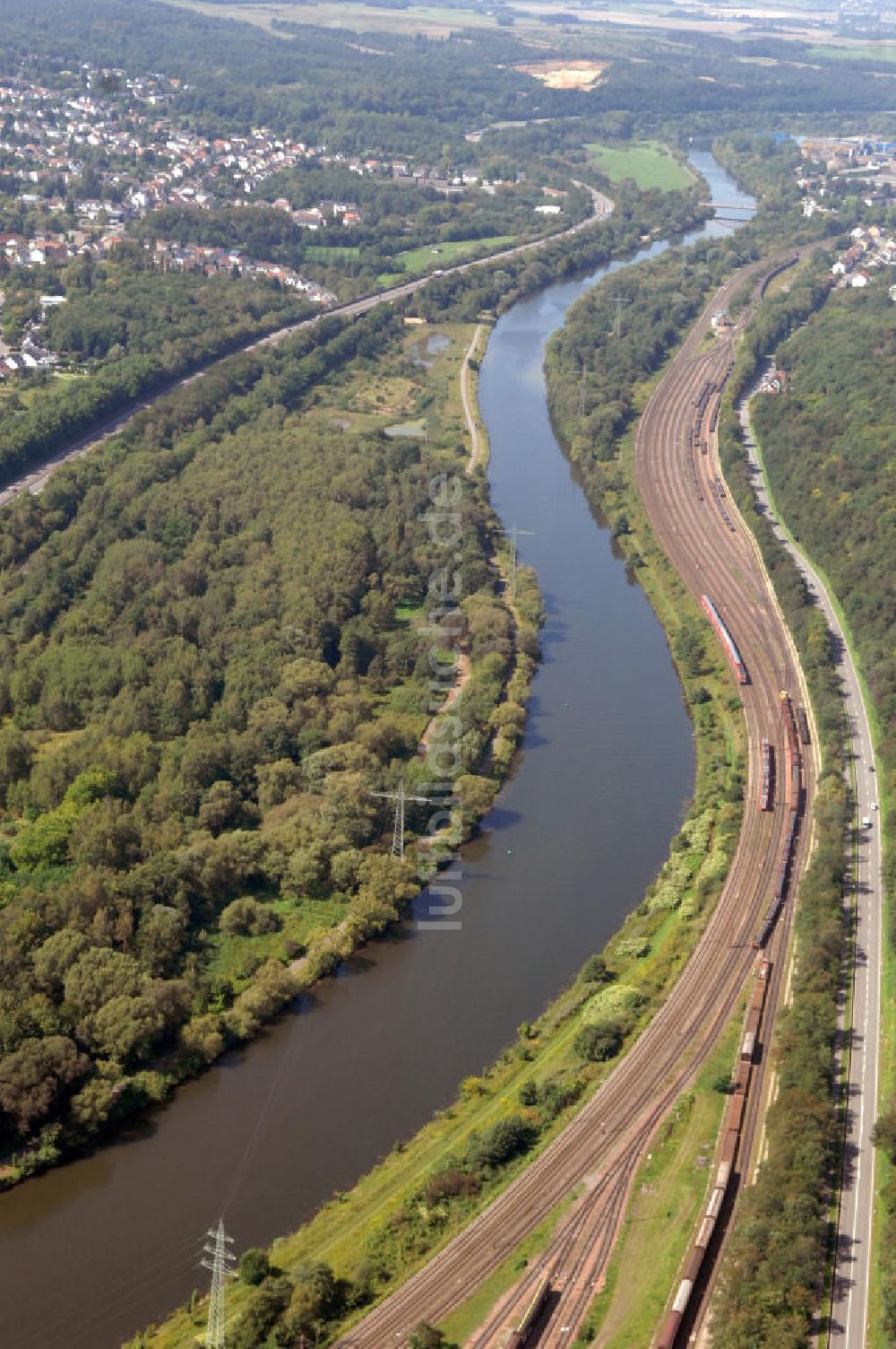 Luftbild Bous - Flußverlauf der Saar bei Bous