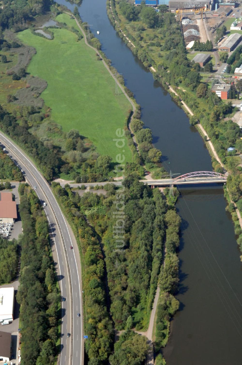 Luftbild Bous - Flußverlauf der Saar bei Bous