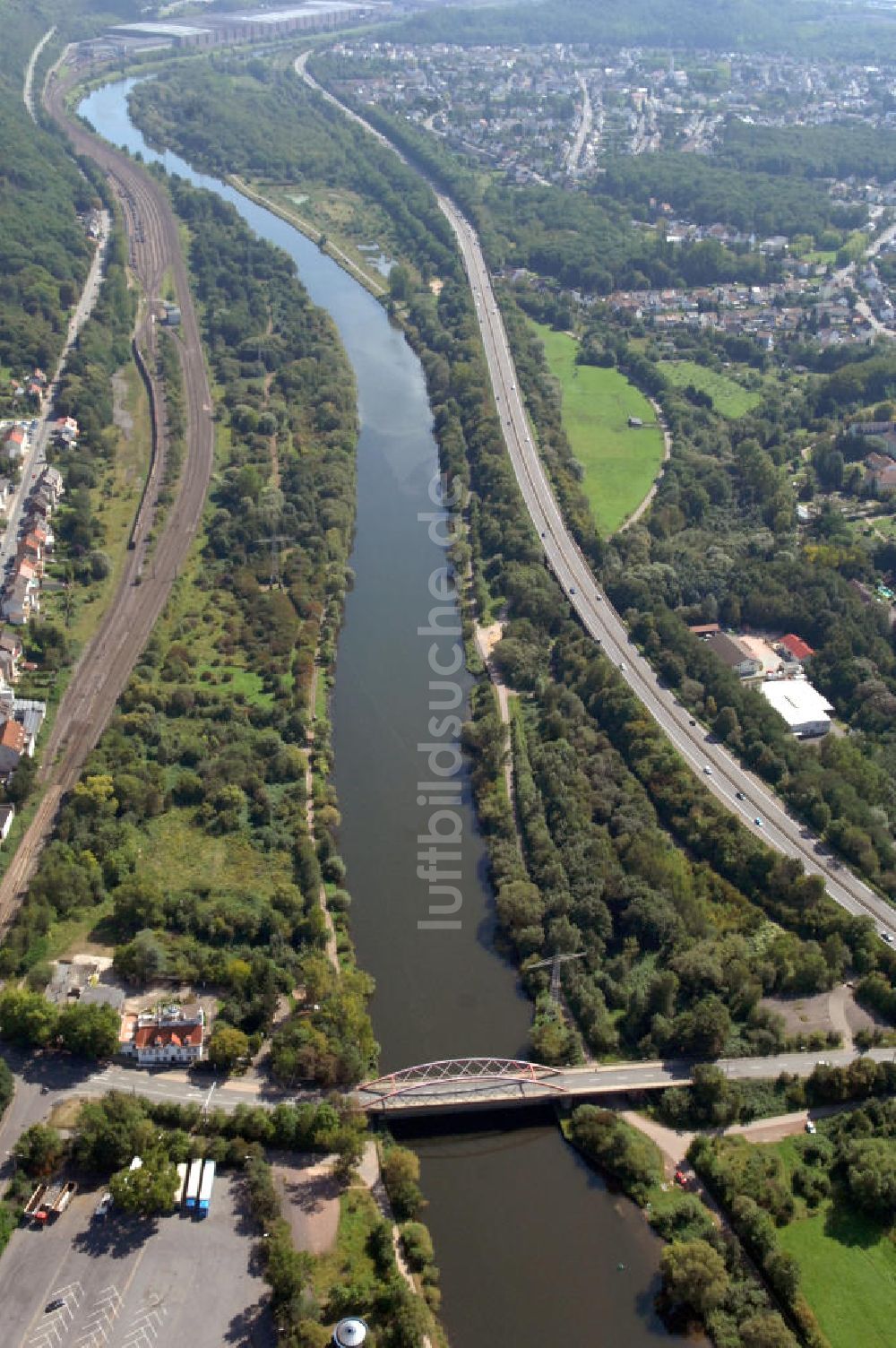 Luftaufnahme Bous - Flußverlauf der Saar bei Bous