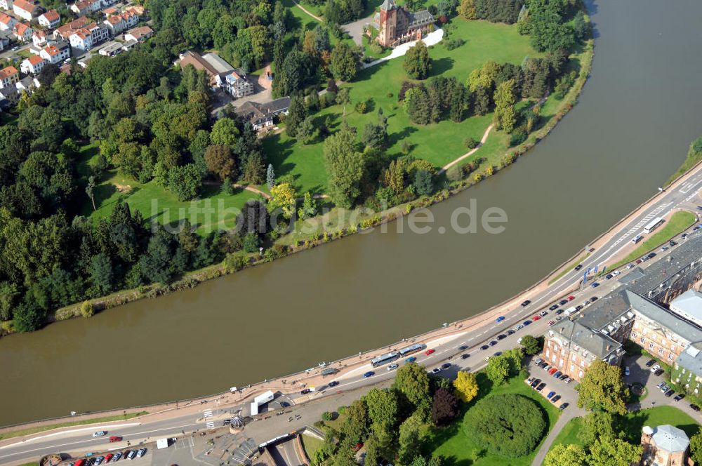 Mettlach von oben - Flussverlauf der Saar bei Mettlach