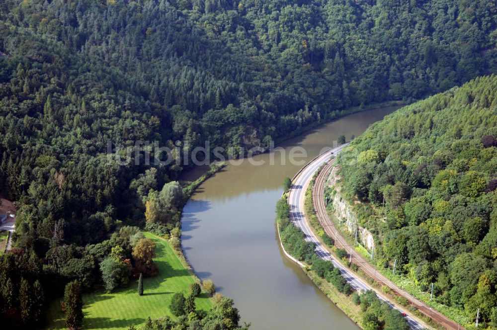 Luftaufnahme Mettlach - Flussverlauf der Saar bei Mettlach