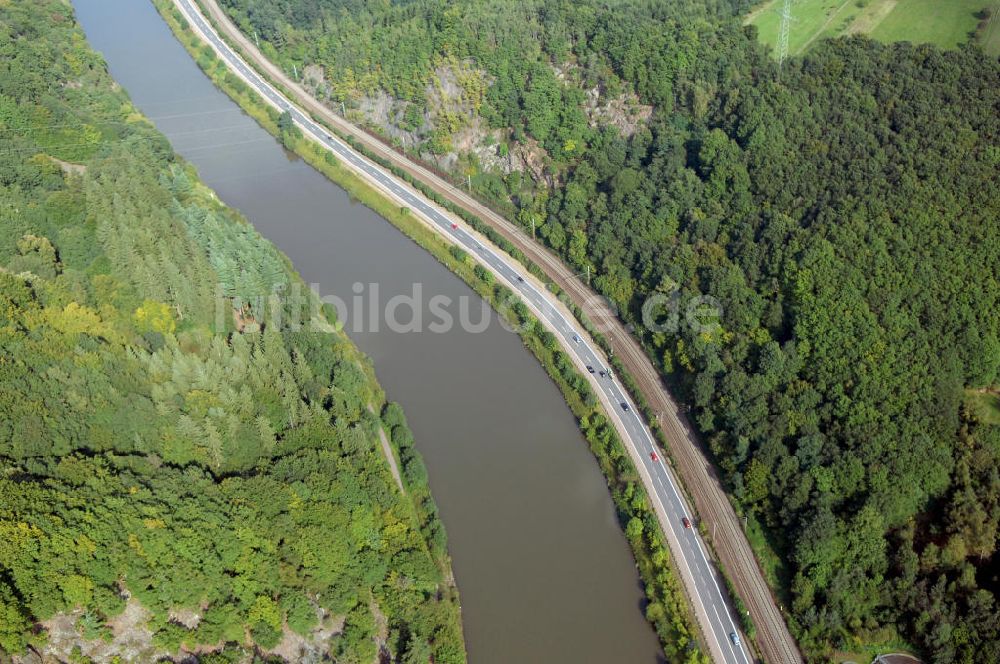 Luftaufnahme Mettlach OT Saarhölzbach - Flussverlauf der Saar bei Saarhölzbach