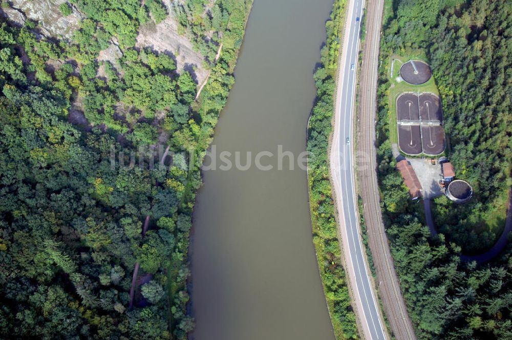 Mettlach OT Saarhölzbach von oben - Flussverlauf der Saar bei Saarhölzbach