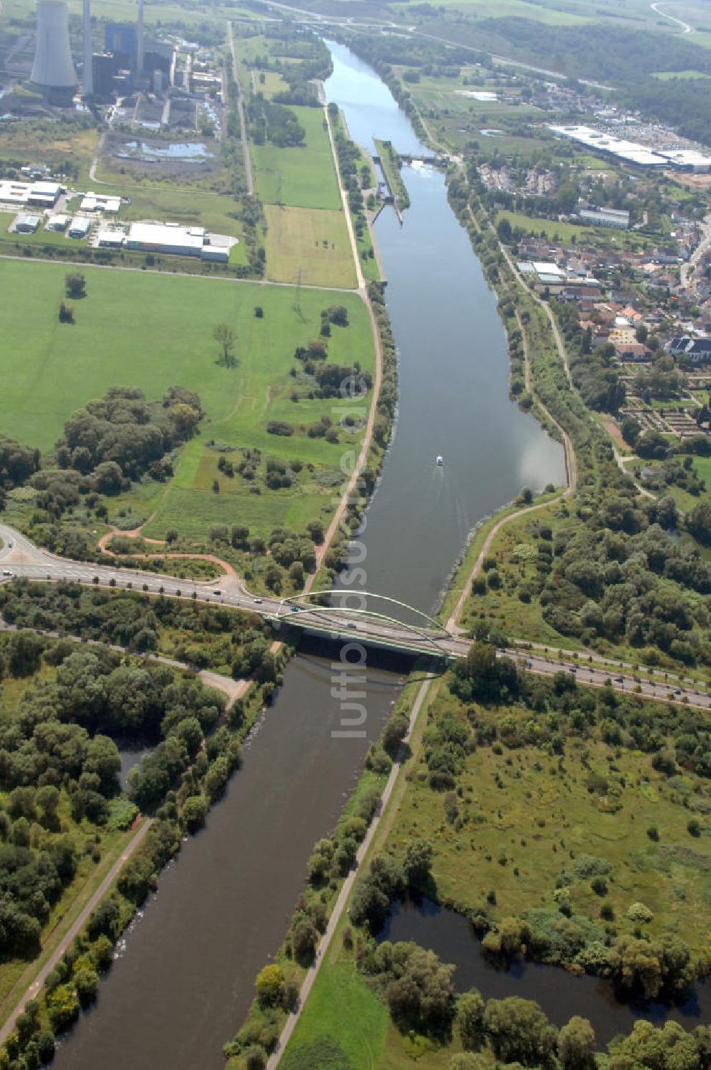 Saarlouis aus der Vogelperspektive: Flußverlauf der Saar bei Saarlouis