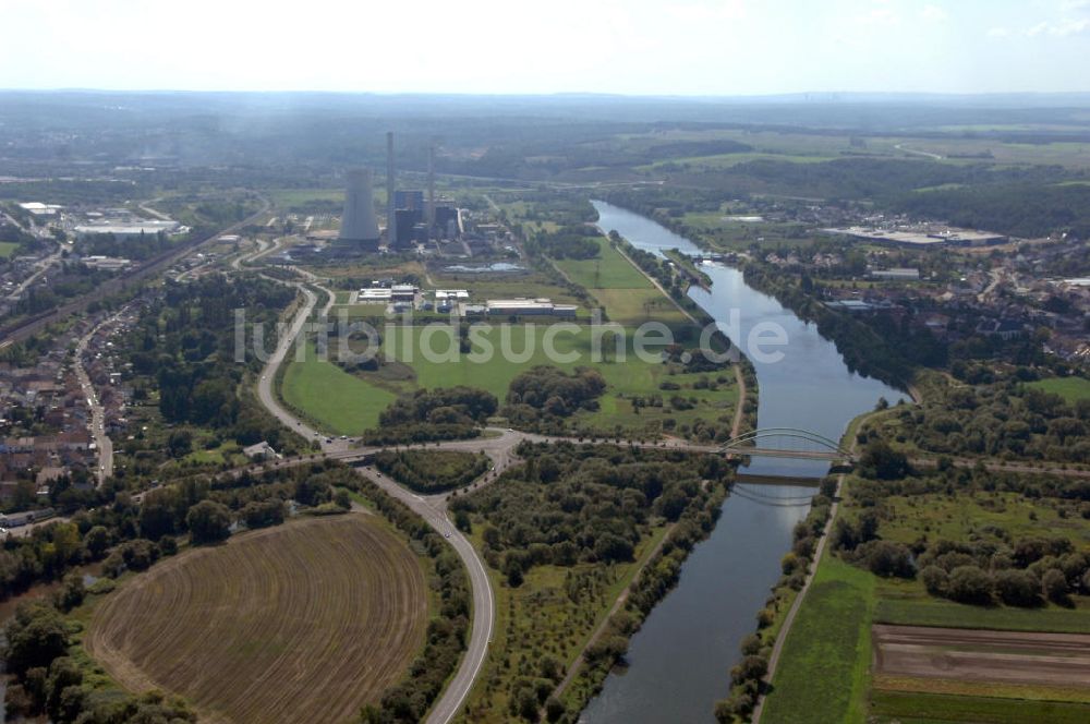 Saarlouis aus der Vogelperspektive: Flußverlauf der Saar bei Saarlouis