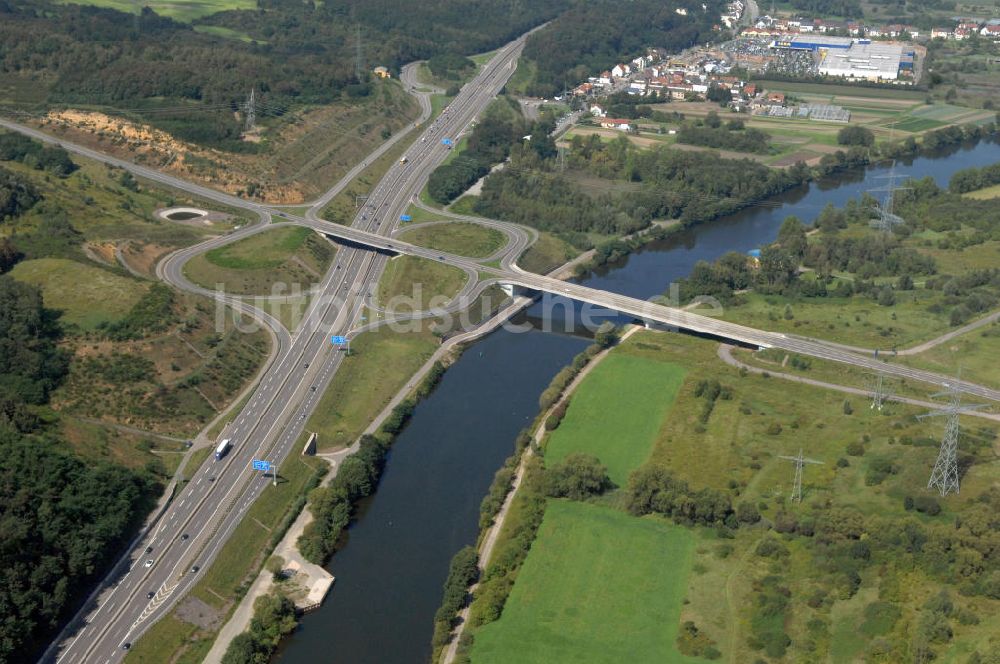 Luftbild Saarlouis - Flußverlauf der Saar bei Saarlouis-Neuforweiler