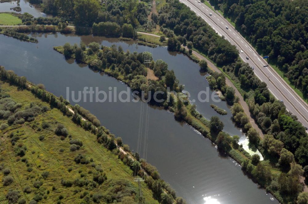 Luftaufnahme Wadgassen - Flußverlauf der Saar bei Wadgassen