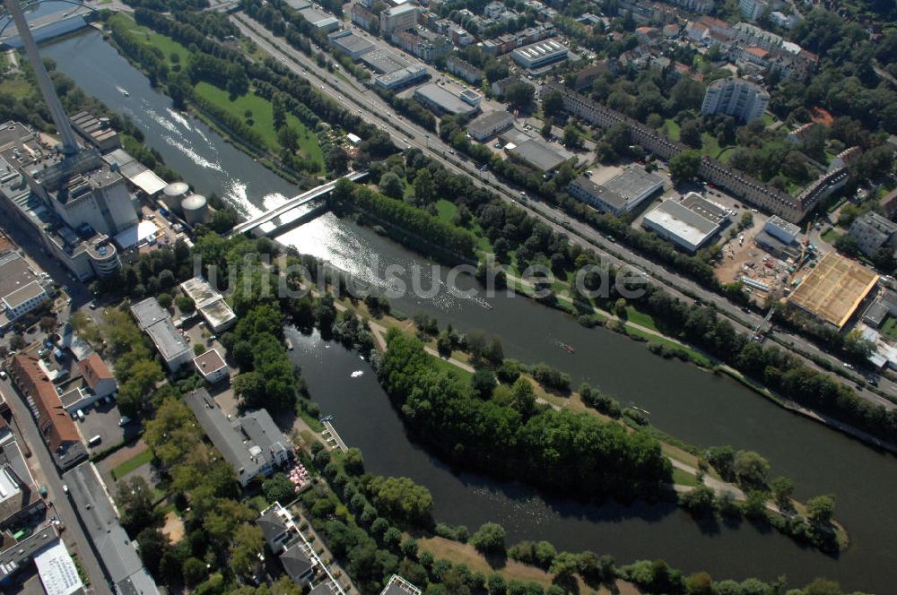 Luftaufnahme Saarbrücken - Flußverlauf der Saar durch Saarbrücken